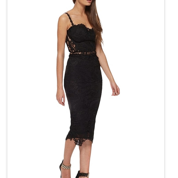 NWOT Portia and Scarlet Kimmy 2 piece skirt set lace  Black size XS midi - Picture 2 of 8